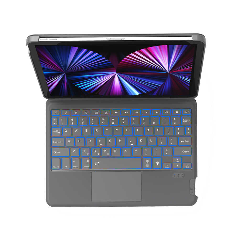 iPad Air 11 2025 M3 Wiwu Combo Led Işıklı Magnetik Standlı Klavyeli Kılıf