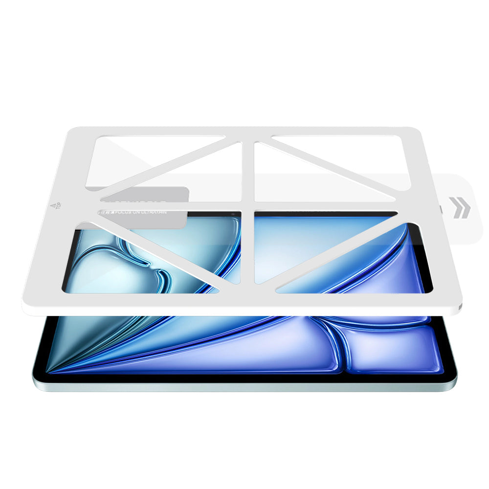 iPad Air 13 2024 CaseWorld Steel Shield Serisi Temperli Cam Ekran Koruyucu + Uygulama Aparatı
