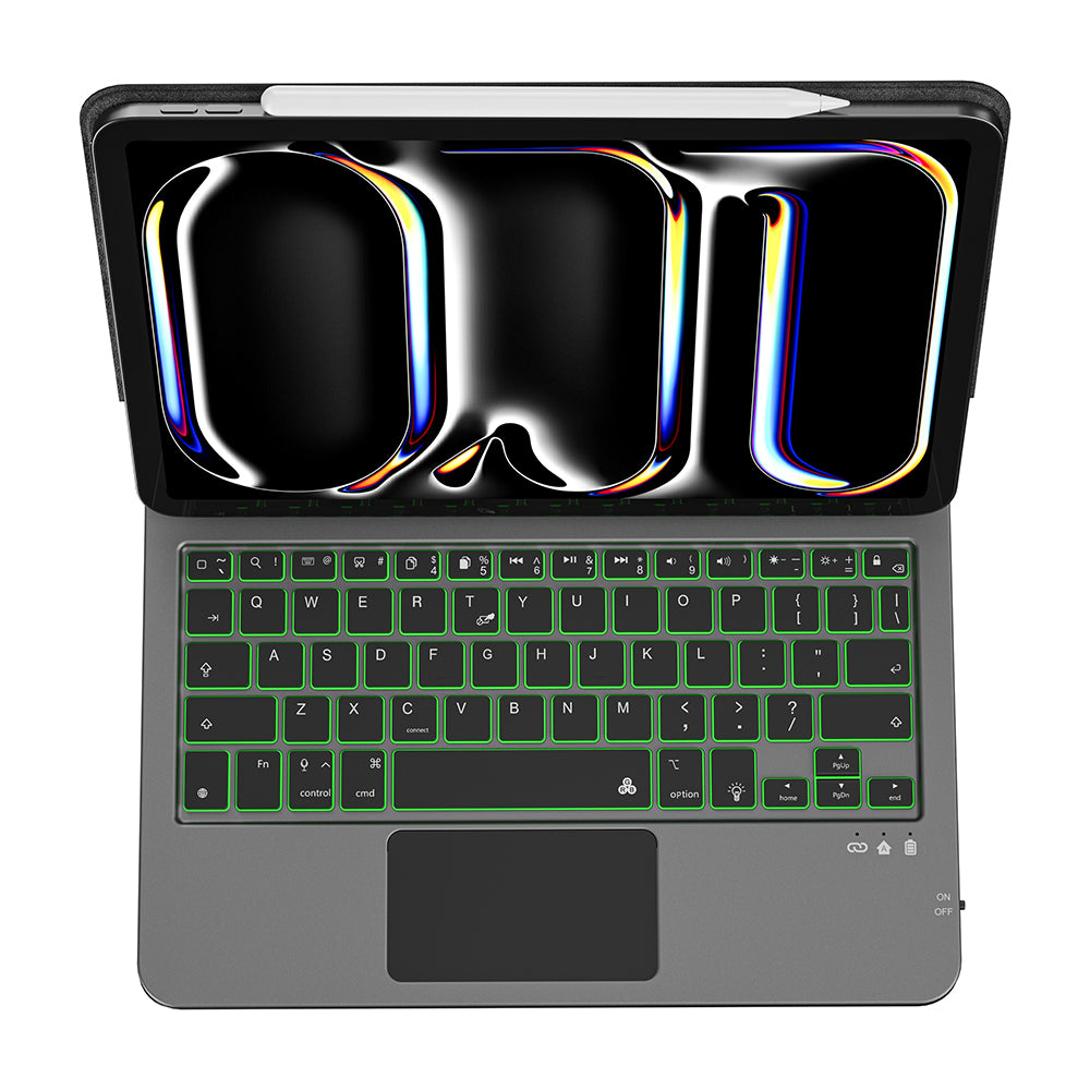 iPad Air 13 2024 Wiwu MK-003 Gizli Kalem Bölmeli Klavyeli Standlı Kılıf