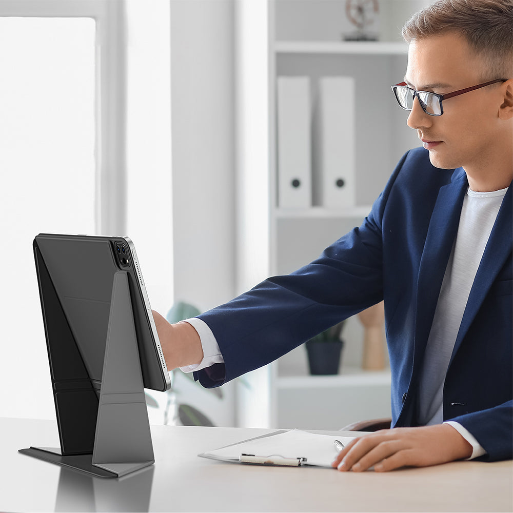 iPad Air 13 2025 M3 Amazingthing Matte Pro Mag Folio Katlanabilir Magnetik Standlı Kılıf