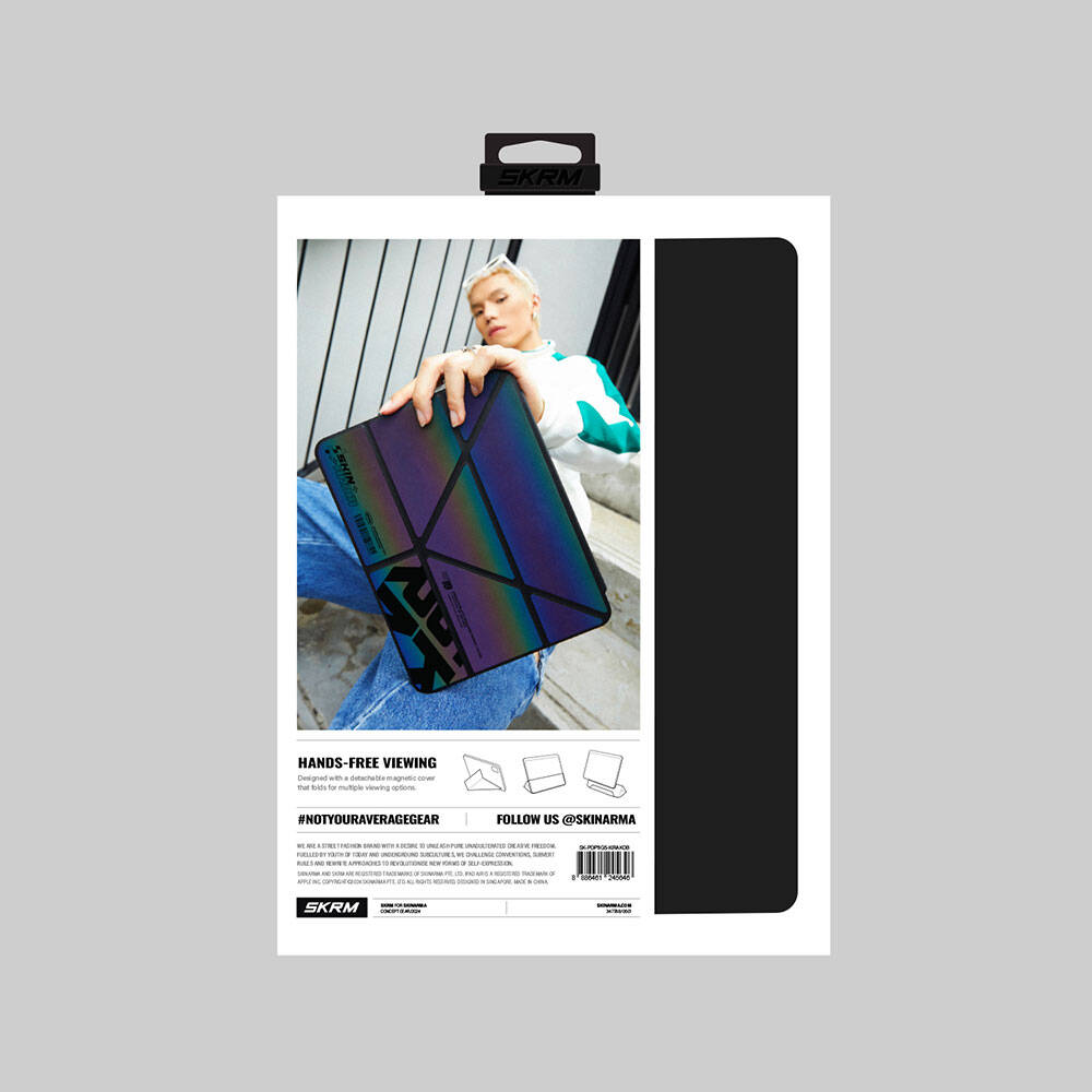 iPad Air 13 2025 M3 Kılıf SkinArma Holografik Tasarımlı Arkası Şeffaf Çıkarılabilir Magnetik Kira Kobai Kılıf