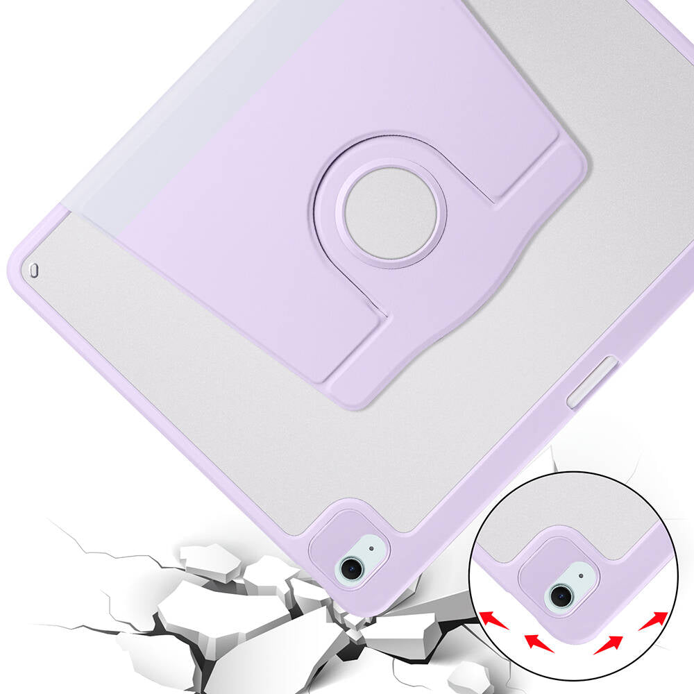 iPad Air 13 2025 M3 Kılıf Zore Termik Kalem Bölmeli Dönebilen Standlı Kılıf