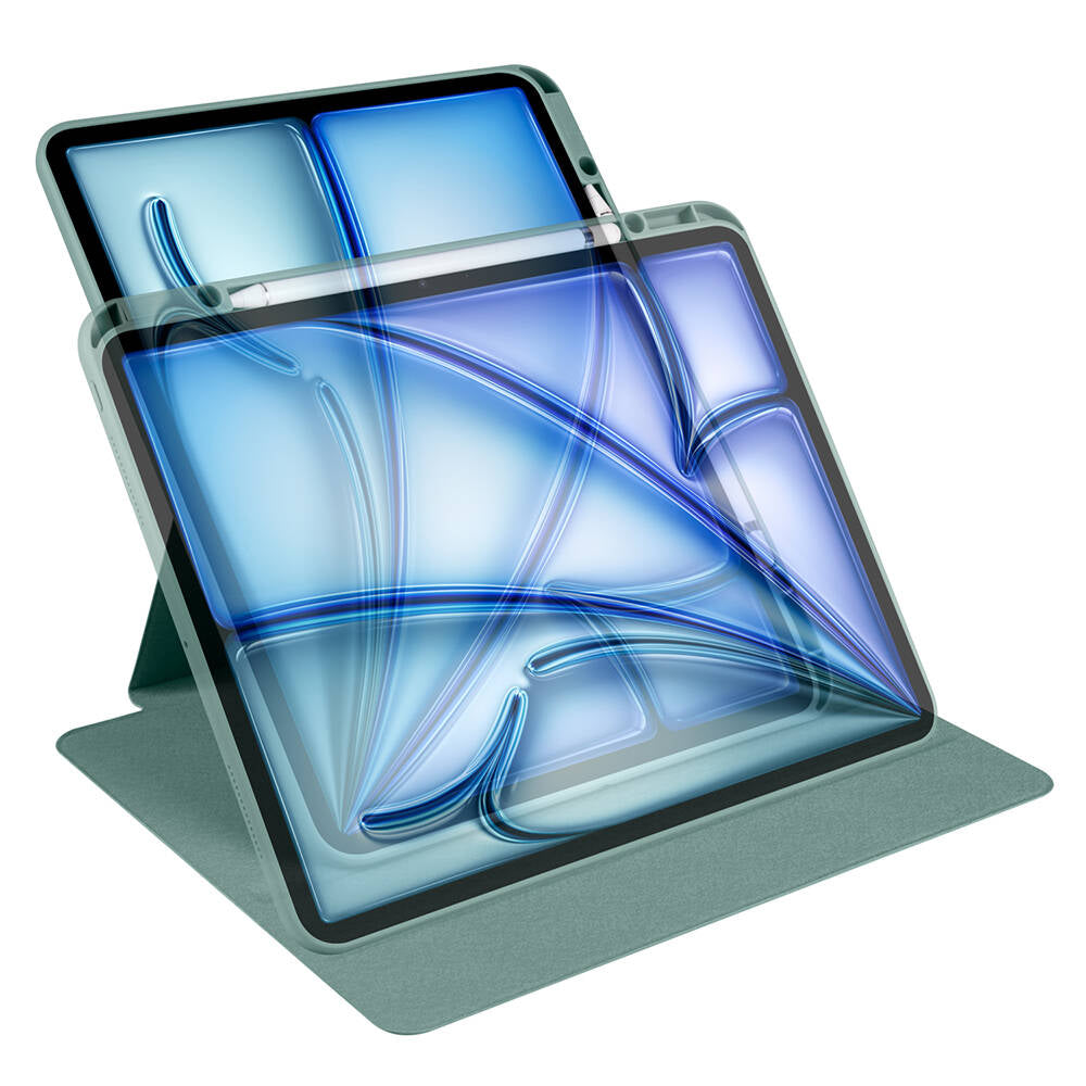iPad Air 13 2025 M3 Kılıf Zore Termik Kalem Bölmeli Dönebilen Standlı Kılıf