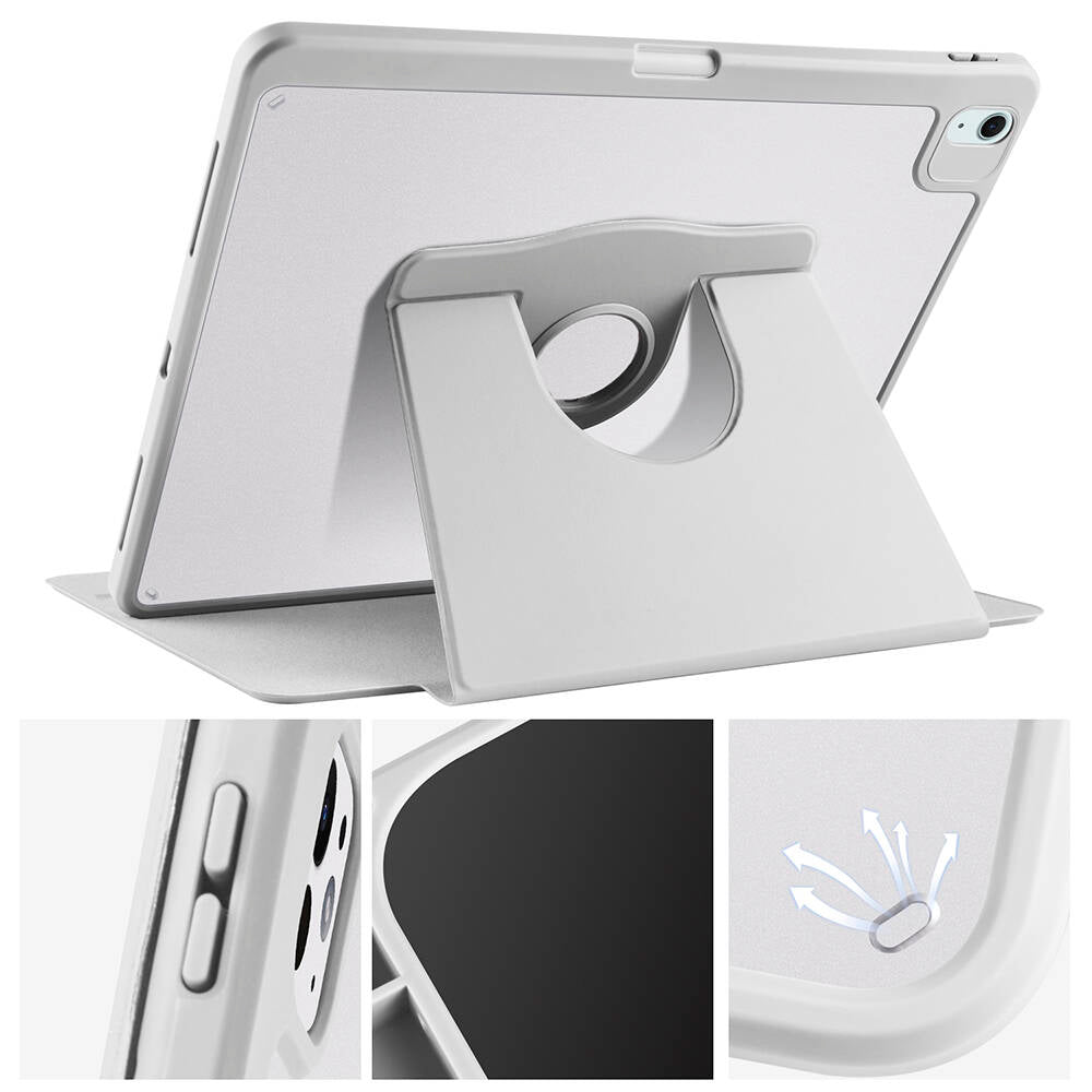 iPad Air 13 2025 M3 Kılıf Zore Termik Kalem Bölmeli Dönebilen Standlı Kılıf