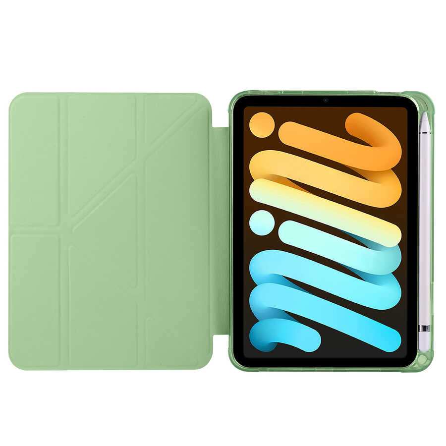 iPad Mini 2021 (6.Nesil) Kılıf Zore Tri Folding Kalem Bölmeli Standlı Kılıf