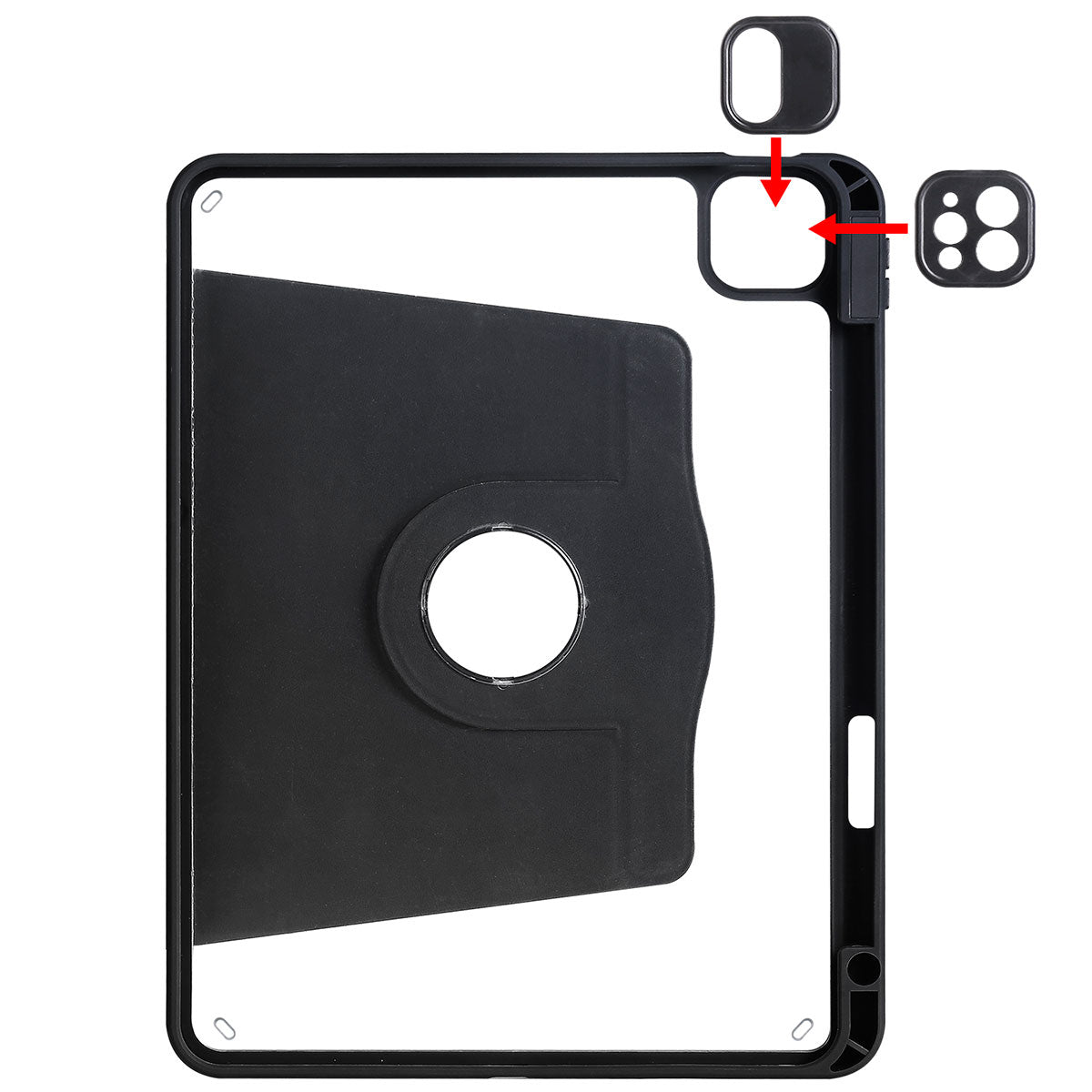 iPad Pro 11 2020 (2.Nesil) Kılıf Zore Termik Kalem Bölmeli Dönebilen Standlı Kılıf
