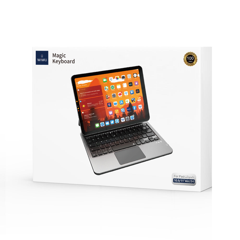 iPad Pro 11 2021 (3.Nesil) Wiwu MK-003 Gizli Kalem Bölmeli Klavyeli Standlı Kılıf