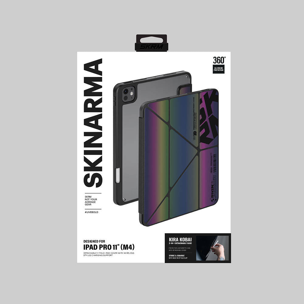 iPad Pro 11 2024 Kılıf SkinArma Holografik Tasarımlı Arkası Şeffaf Çıkarılabilir Magnetik Kira Kobai Kılıf
