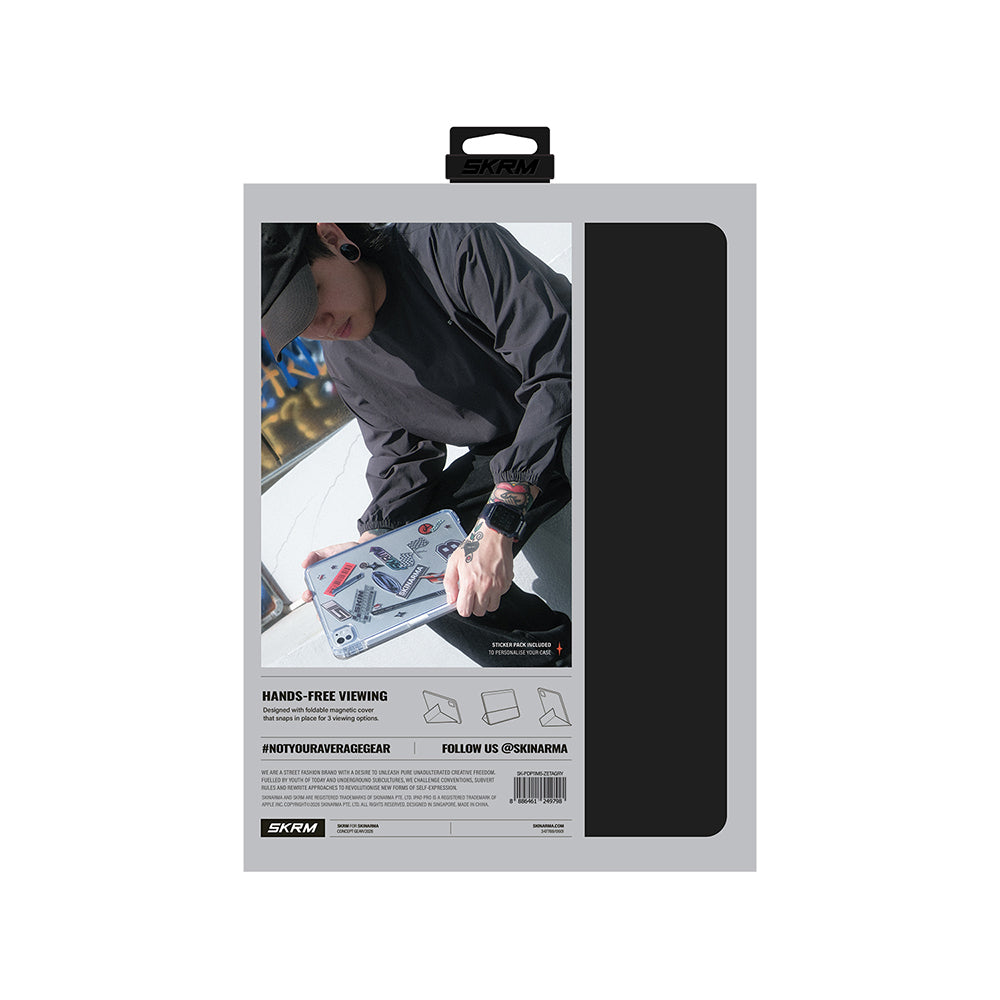 iPad Pro 11 2024 Kılıf Skinarma Kalemlikli Arkası Şeffaf Standlı Magnetik Zeta Kılıf