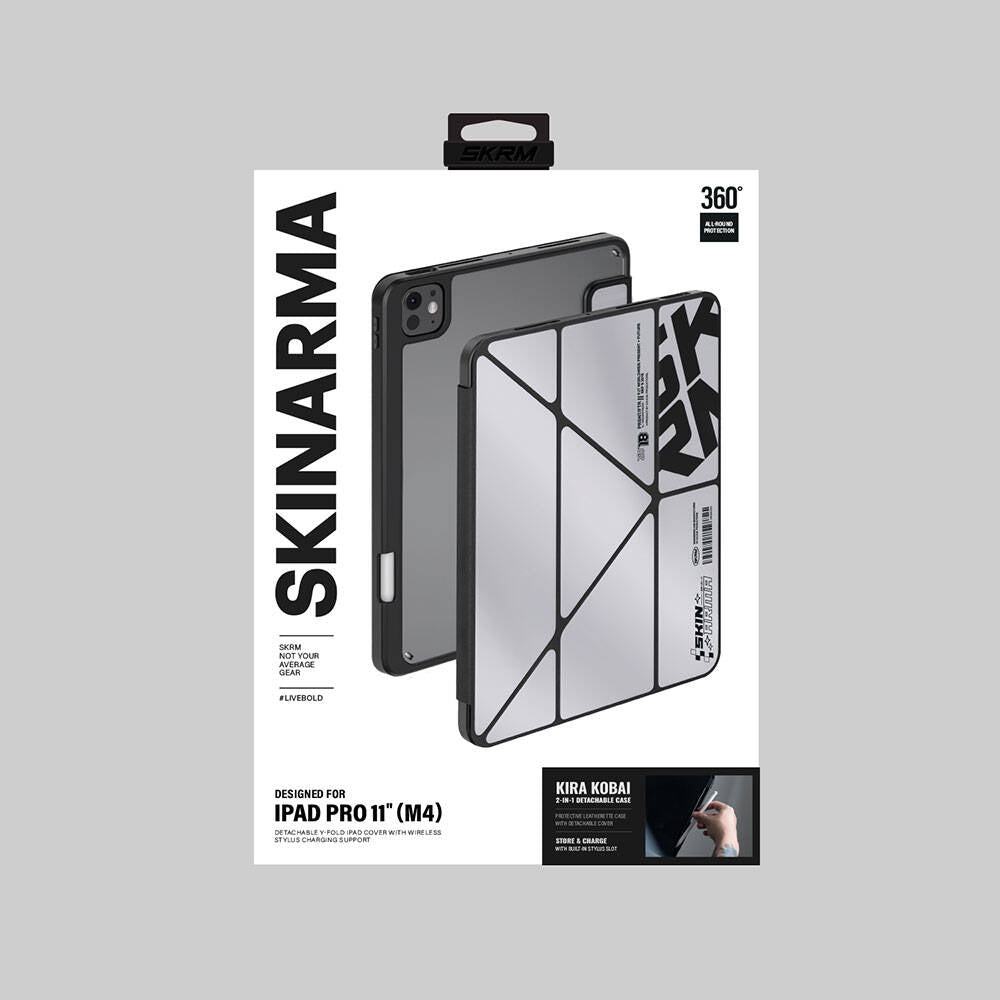 iPad Pro 11 2025 M5 Kılıf SkinArma Holografik Tasarımlı Arkası Şeffaf Çıkarılabilir Magnetik Kira Kobai Kılıf