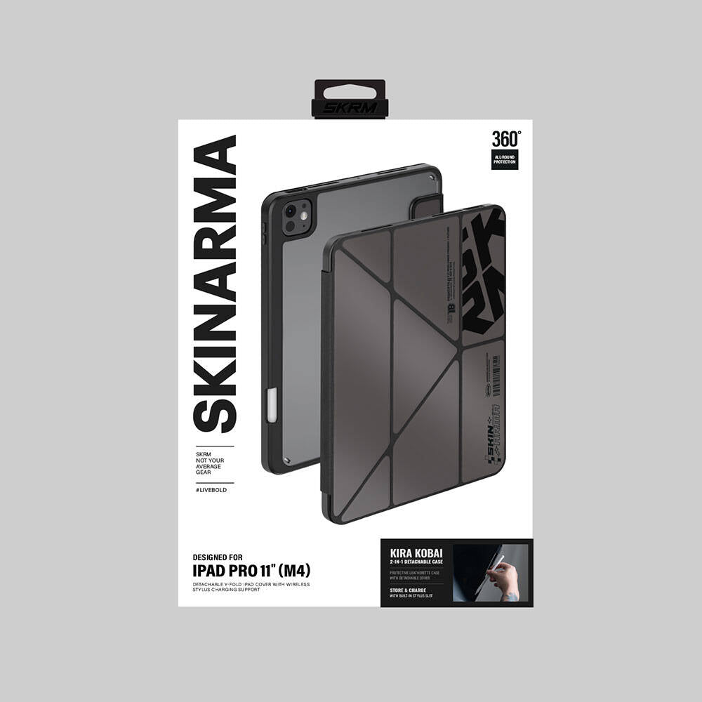 iPad Pro 11 2025 M5 Kılıf SkinArma Holografik Tasarımlı Arkası Şeffaf Çıkarılabilir Magnetik Kira Kobai Kılıf