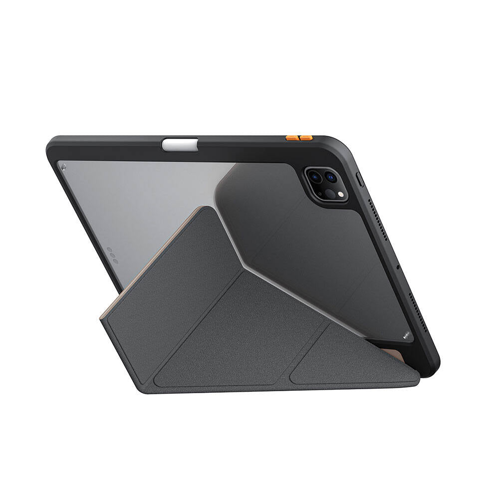 iPad Pro 11 2025 M5 Kılıf SkinArma Kabartma Baskı Tasarımlı 360 Tam Koruma Arkası Şeffaf Standlı Gamma Kılıf