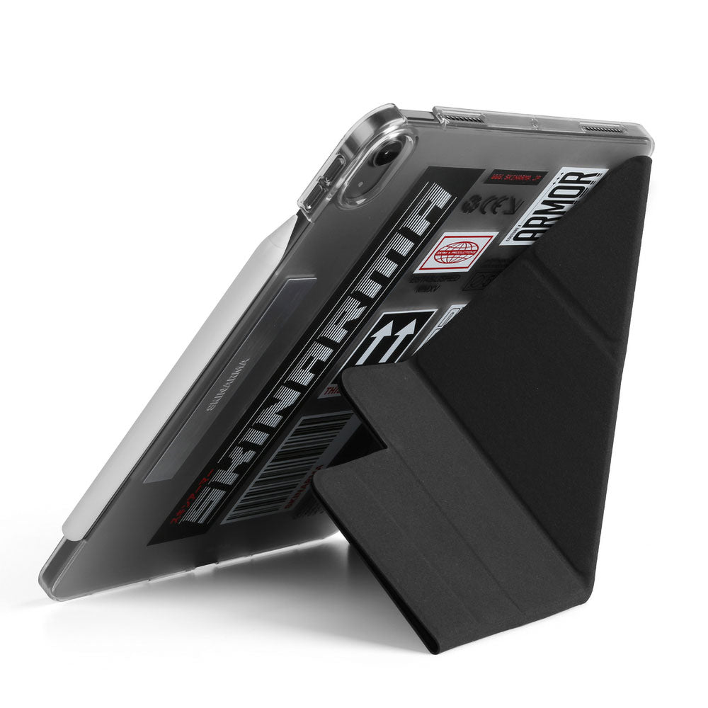 iPad Pro 11 2025 M5 Kılıf SkinArma Sticker Tasarımlı Kalemlikli Arkası Şeffaf Standlı Magnetik Taito Kılıf