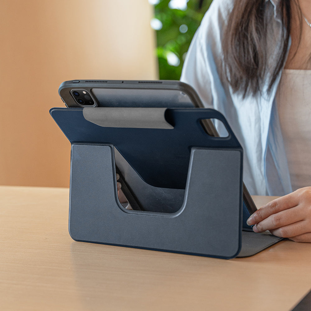 iPad Pro 11 2025 M5 Raptic Spin Detachable Folio PU Ayrılabilir Kalem Bölmeli Standlı Kılıf