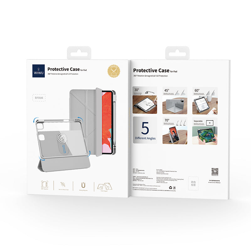iPad Pro 11 2025 M5 Wiwu 360° Dönebilen Standlı Magnetik Koruyucu Tablet Kılıfı