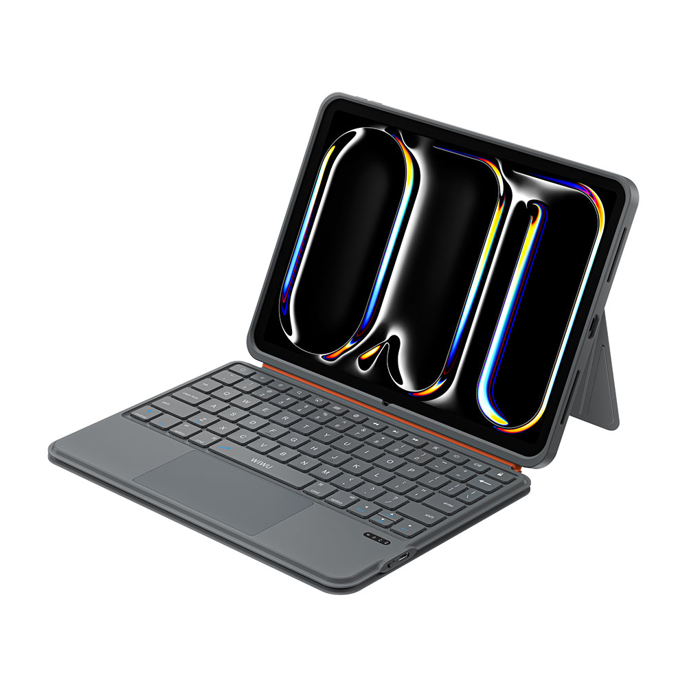 iPad Pro 11 2025 M5 Wiwu MK-005 Combo 3in1 Kalem Bölmeli Klavyeli Standlı Kılıf