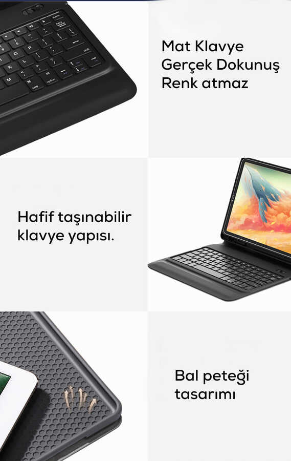 iPad Pro 11 Wiwu Keyboard Folio Kablosuz Klavyeli Kılıf