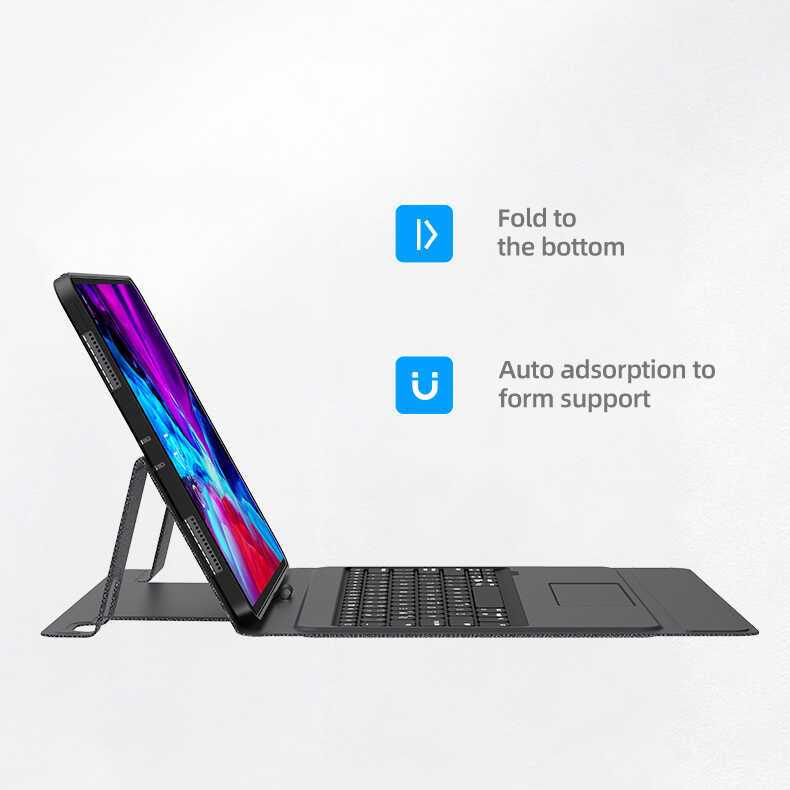 iPad Pro 12.9 2018 (3.Nesil) Benks Multifunctional Kablosuz Klavyeli Kılıf