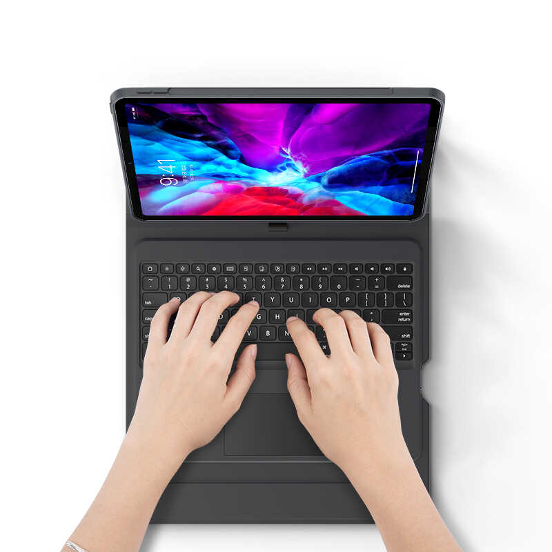 iPad Pro 12.9 2020 (4.Nesil) Benks Multifunctional Kablosuz Klavyeli Kılıf