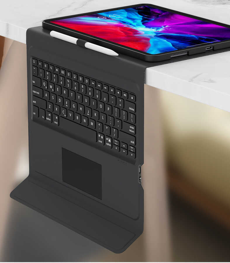 iPad Pro 12.9 2020 (4.Nesil) Benks Multifunctional Kablosuz Klavyeli Kılıf