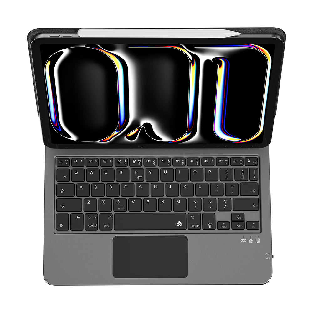 iPad Pro 12.9 2020 (4.Nesil) Wiwu MK-003 Gizli Kalem Bölmeli Klavyeli Standlı Kılıf