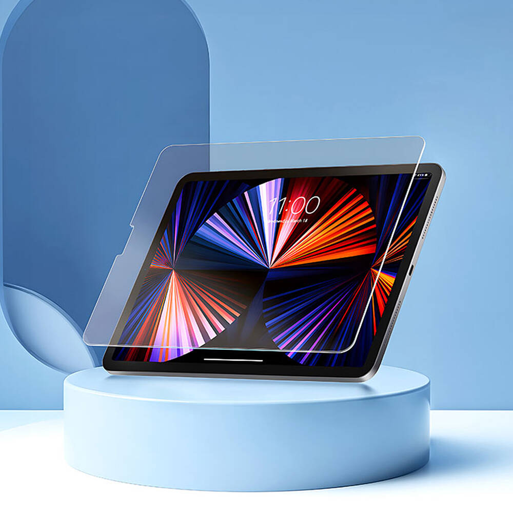 iPad Pro 12.9 2022 M2 Wiwu Wi-GQ002 iVista 5 Katmanlı Temperli Cam Ekran Koruyucu + Kolay Uygulama Aparatı
