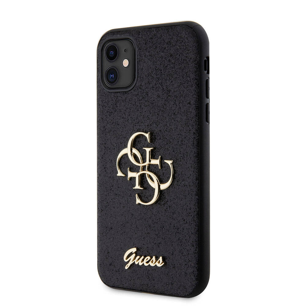 iPhone 11 Kılıf Guess Orijinal Lisanslı 4G Büyük Metal Logolu Glitter Kılıf