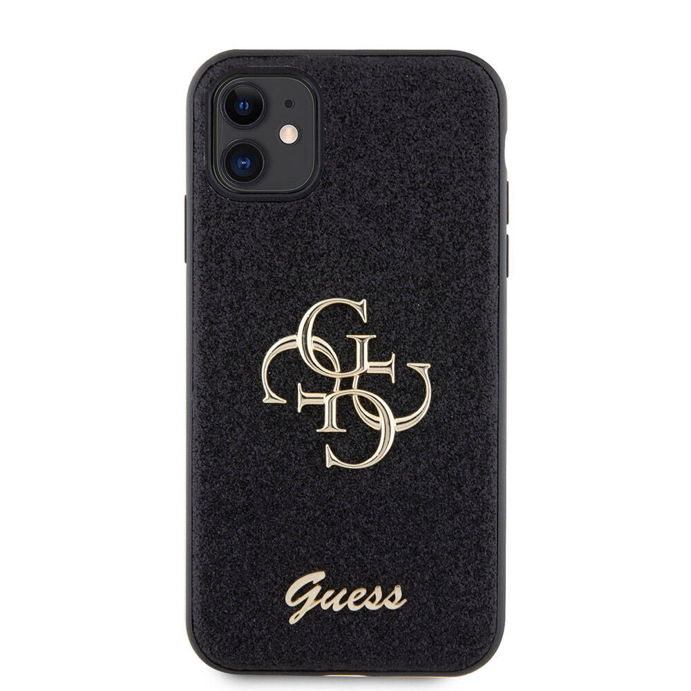 iPhone 11 Kılıf Guess Orijinal Lisanslı 4G Büyük Metal Logolu Glitter Kılıf