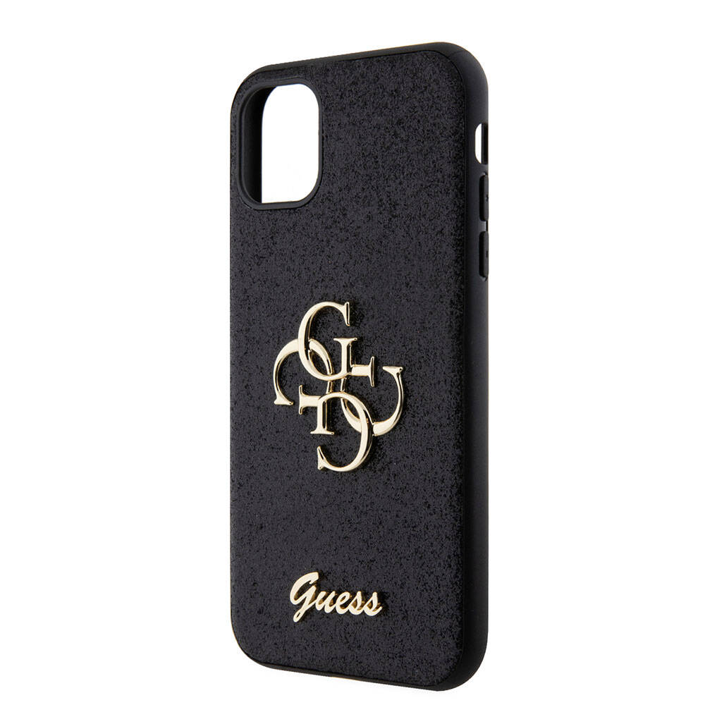iPhone 11 Kılıf Guess Orijinal Lisanslı 4G Büyük Metal Logolu Glitter Kılıf