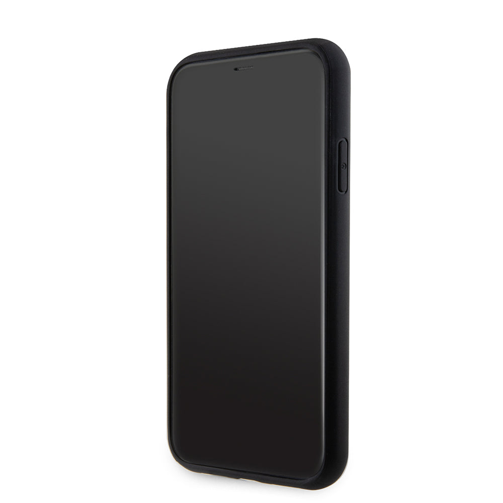 iPhone 11 Kılıf Guess Orijinal Lisanslı M-safe Şarj Özellikli Yazı Logolu Saffiano Classic Kılıf