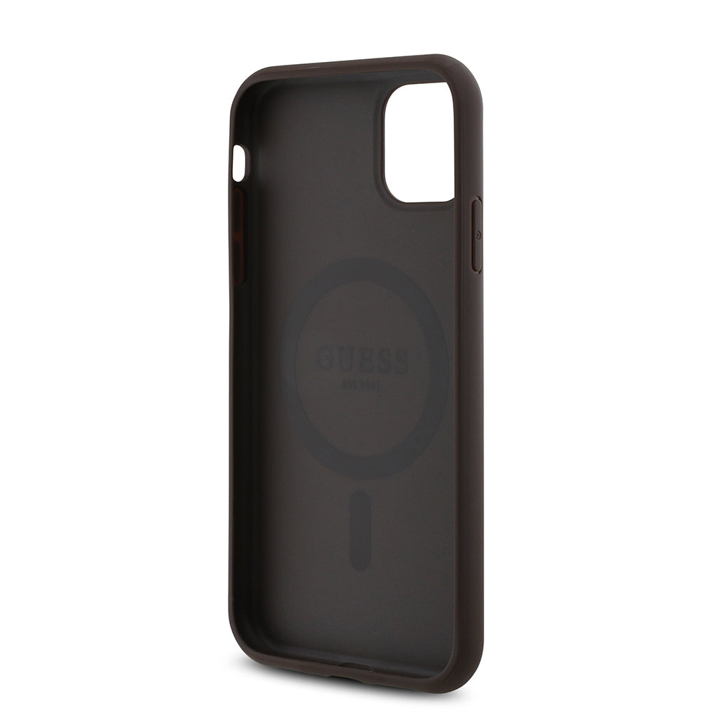 iPhone 11 Kılıf Guess Orijinal Lisanslı M-safe Uyumlu Gül Baskılı 4G Desenli Yazı Logolu Kılıf