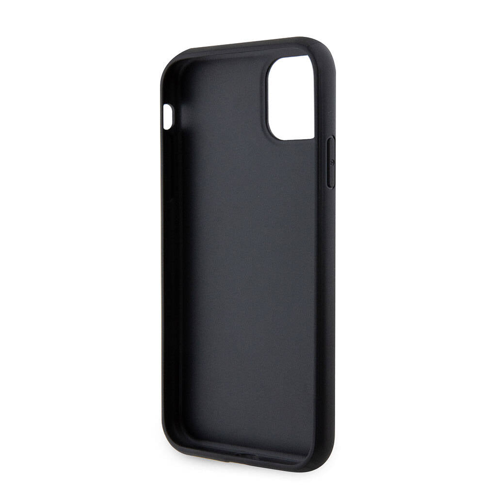 iPhone 11 Kılıf Guess Orijinal Lisanslı PU Deri Taşlı Üçgen Logo 4G Desenli Kılıf