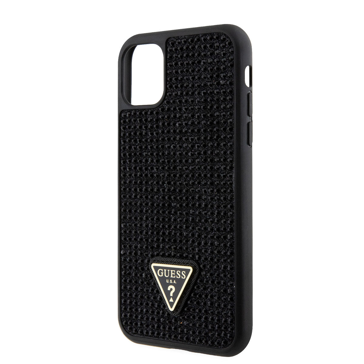 iPhone 11 Kılıf Guess Orijinal Lisanslı Taşlı Arka Yüzey Üçgen Logolu Kılıf