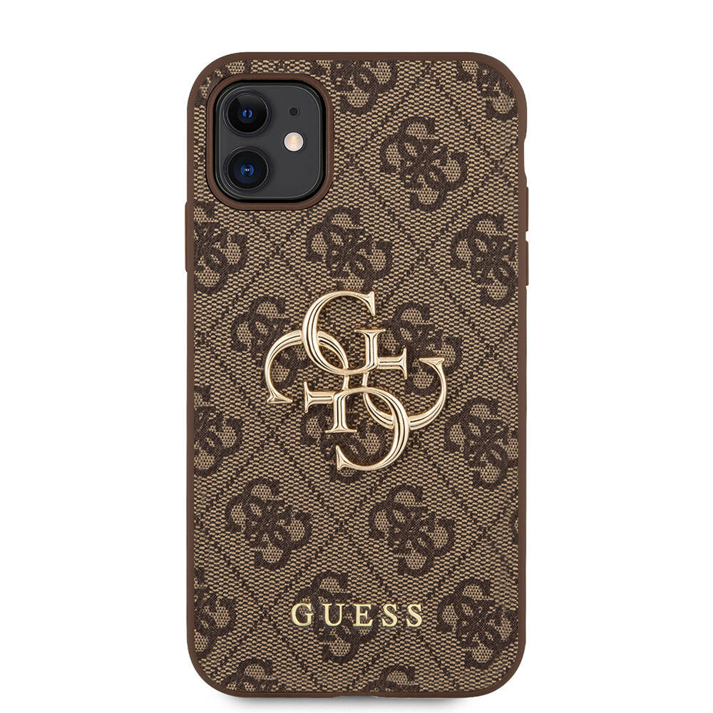 iPhone 11 Kılıf Guess PU Deri Büyük Metal Logo Dizaynlı Kılıf