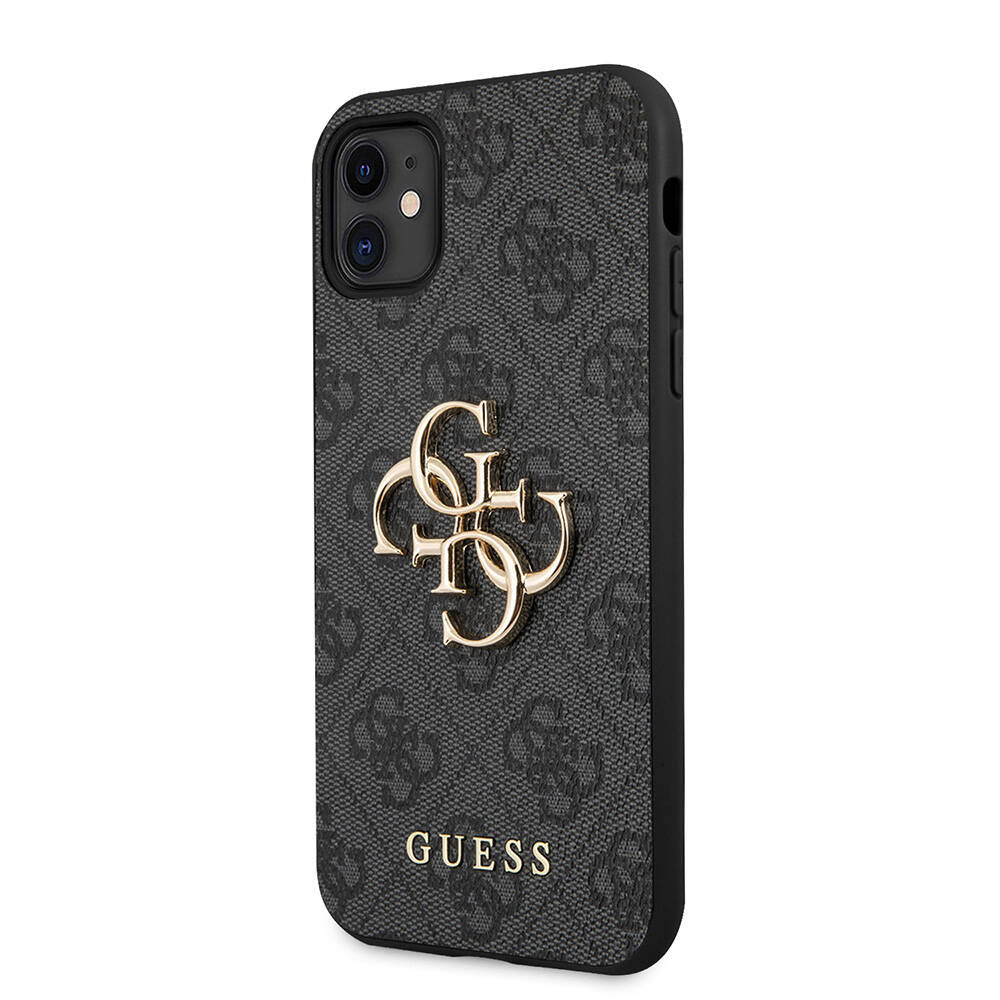iPhone 11 Kılıf Guess PU Deri Büyük Metal Logo Dizaynlı Kılıf