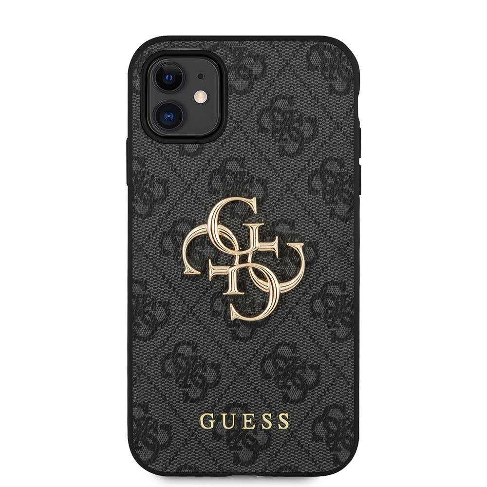 iPhone 11 Kılıf Guess PU Deri Büyük Metal Logo Dizaynlı Kılıf