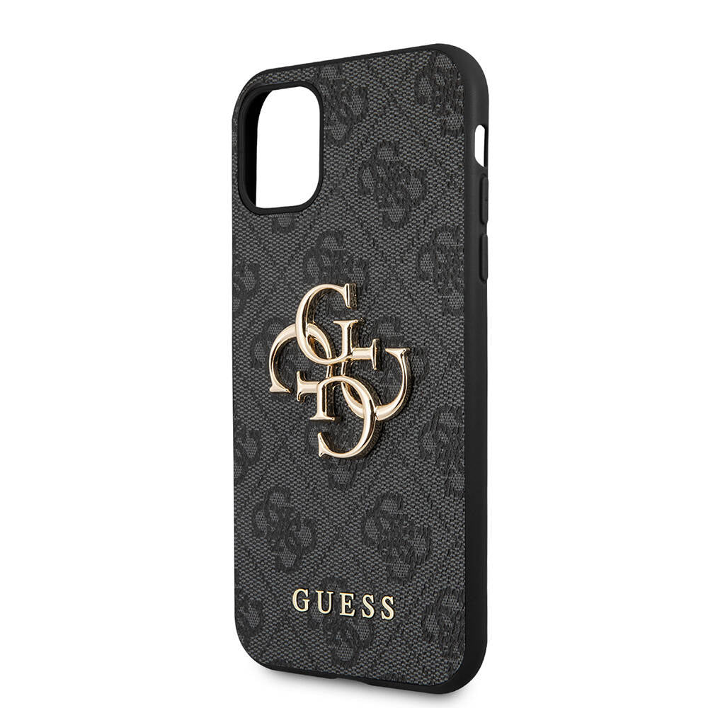 iPhone 11 Kılıf Guess PU Deri Büyük Metal Logo Dizaynlı Kılıf