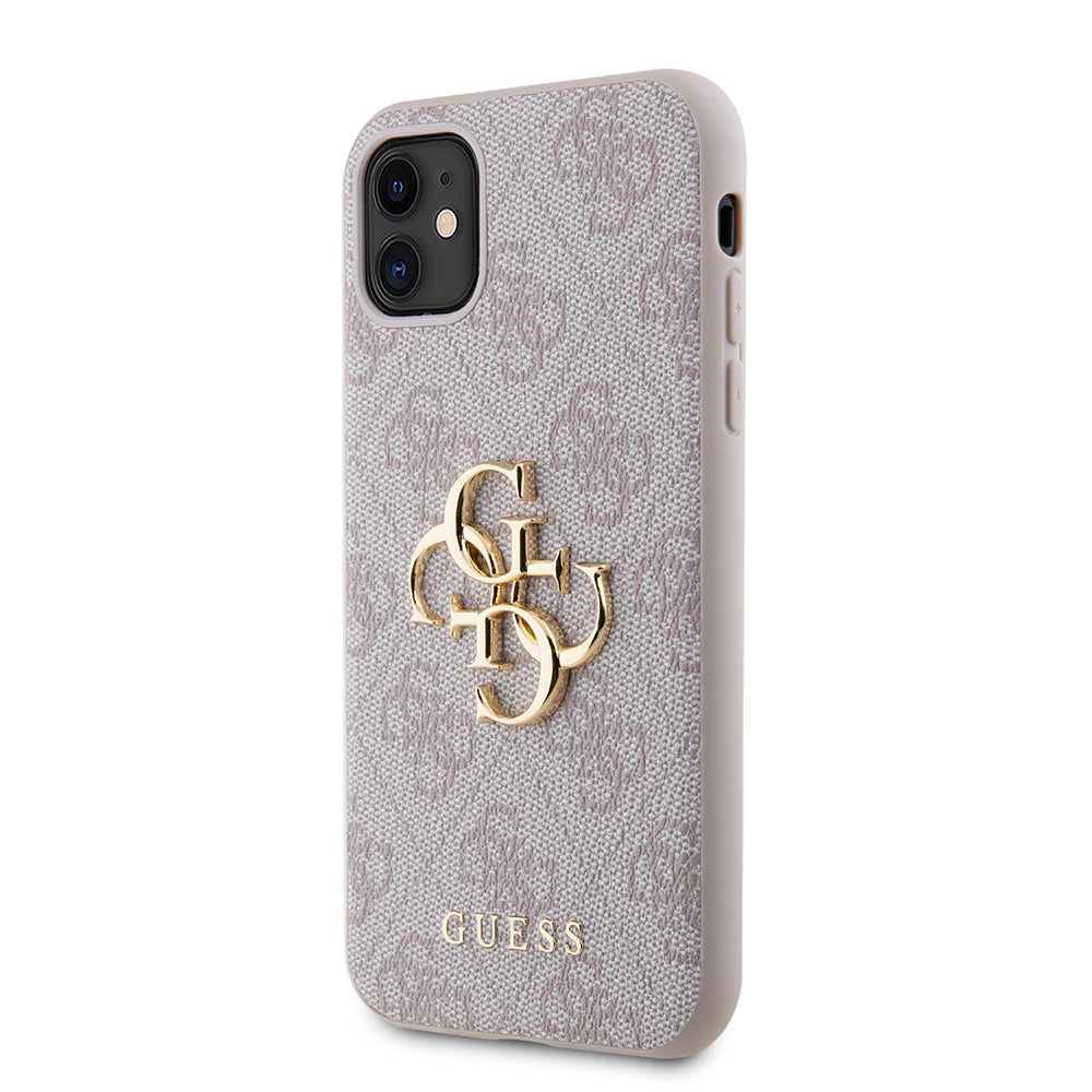 iPhone 11 Kılıf Guess PU Deri Büyük Metal Logo Dizaynlı Kılıf