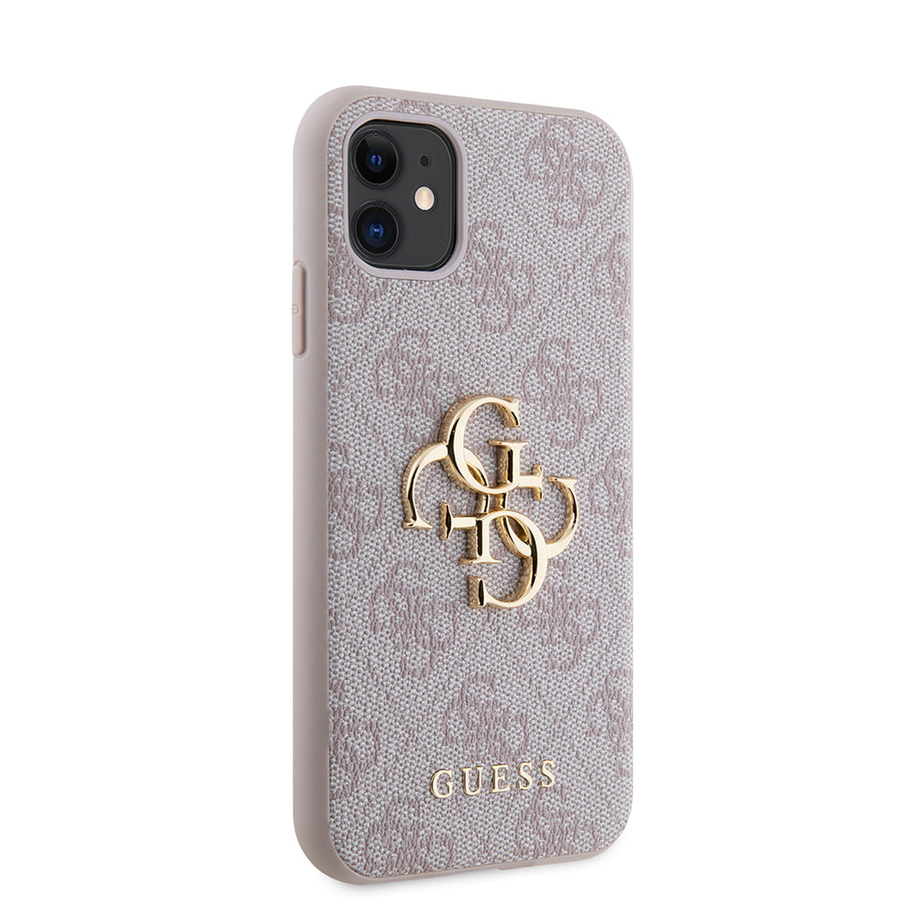 iPhone 11 Kılıf Guess PU Deri Büyük Metal Logo Dizaynlı Kılıf