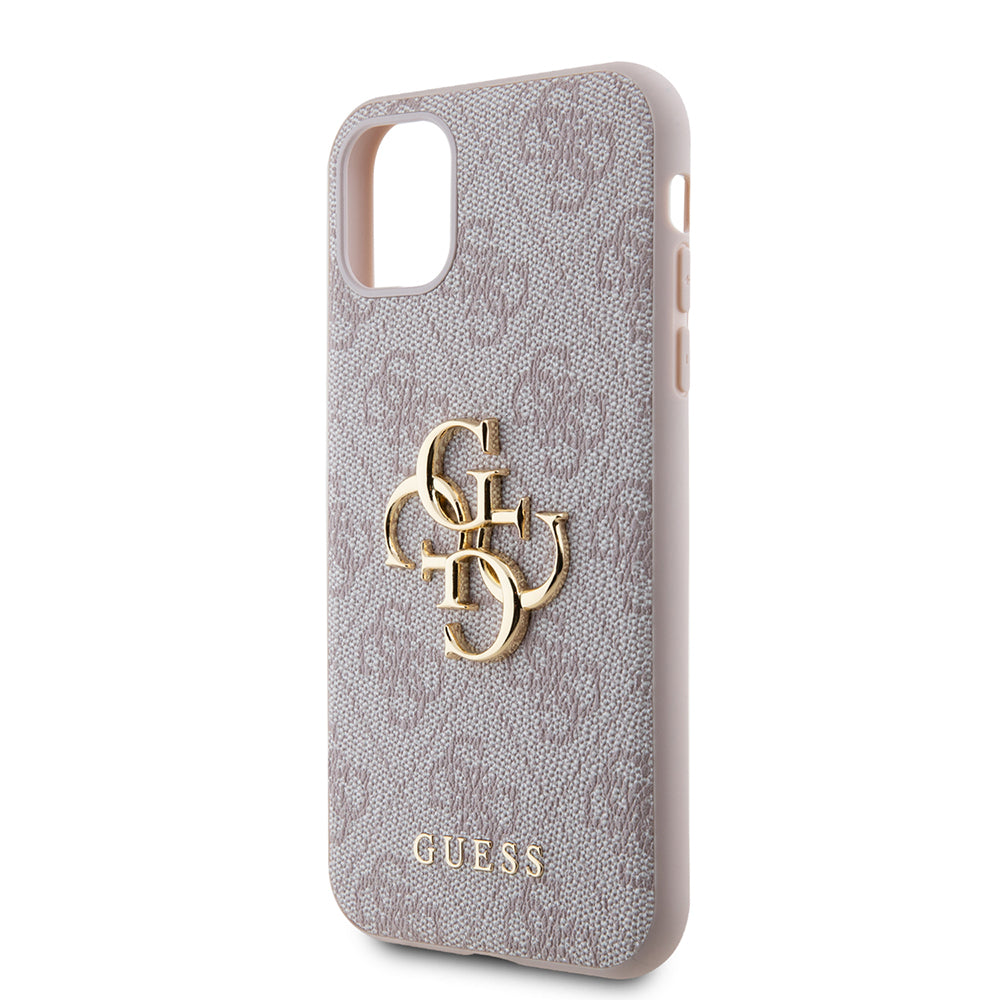 iPhone 11 Kılıf Guess PU Deri Büyük Metal Logo Dizaynlı Kılıf