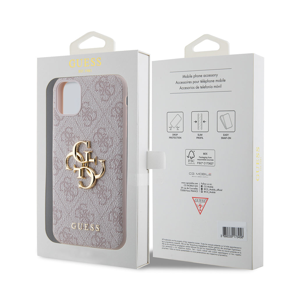 iPhone 11 Kılıf Guess PU Deri Büyük Metal Logo Dizaynlı Kılıf