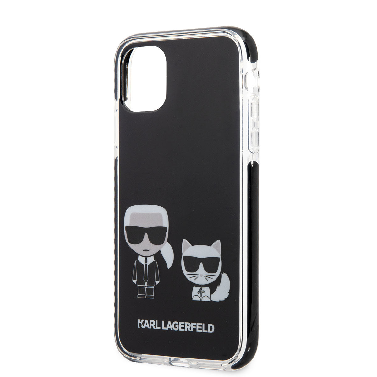 iPhone 11 Kılıf Karl Lagerfeld Kenarları Siyah Silikon K&C Dizayn Kılıf