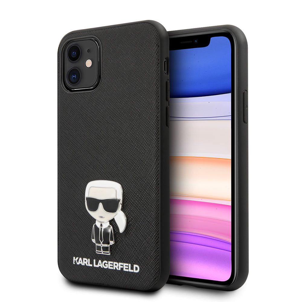 iPhone 11 Kılıf Karl Lagerfeld PU Suni Deri Karl Dizayn Kılıf
