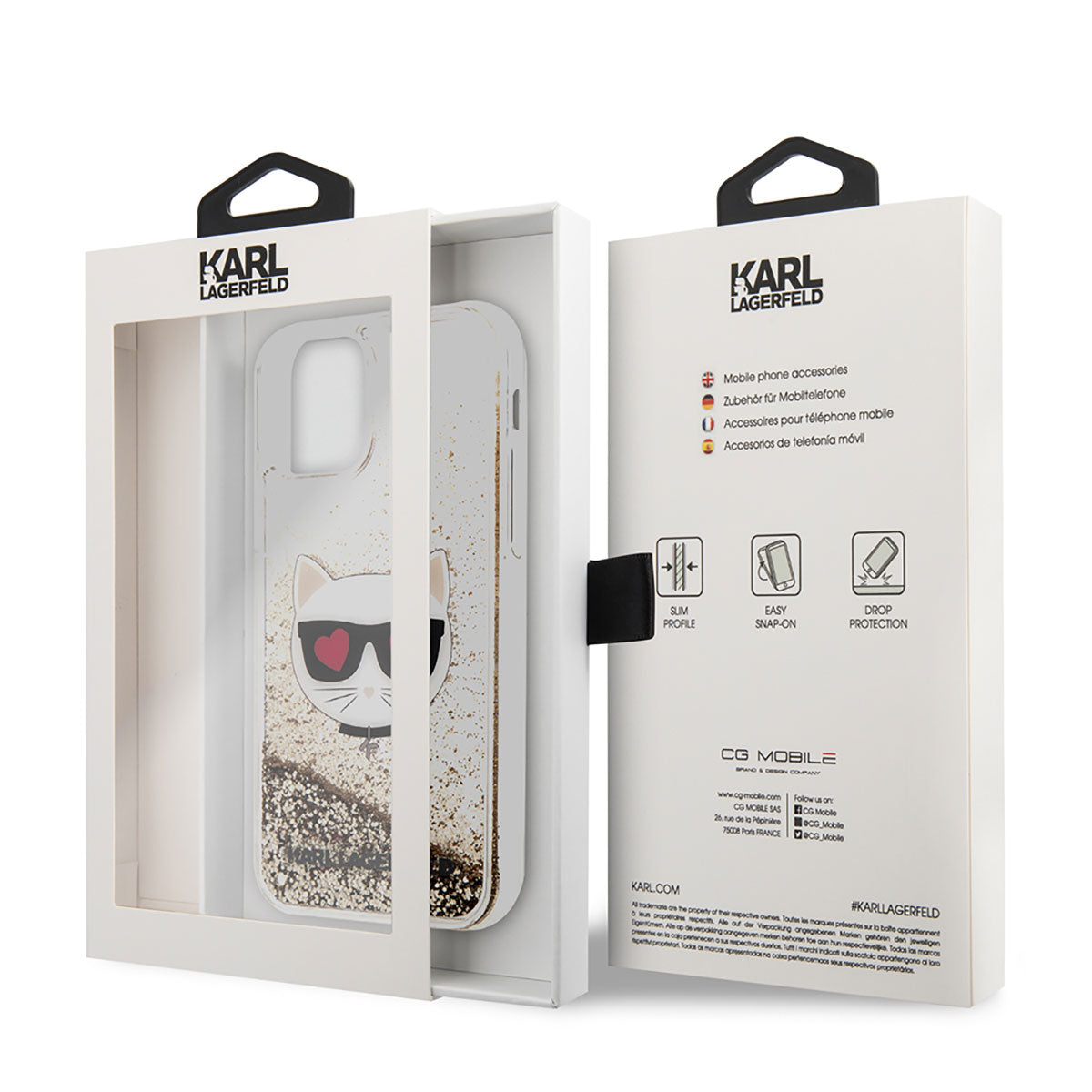 iPhone 11 Kılıf Karl Lagerfeld Sıvılı Simli Choupette Dizayn Kılıf