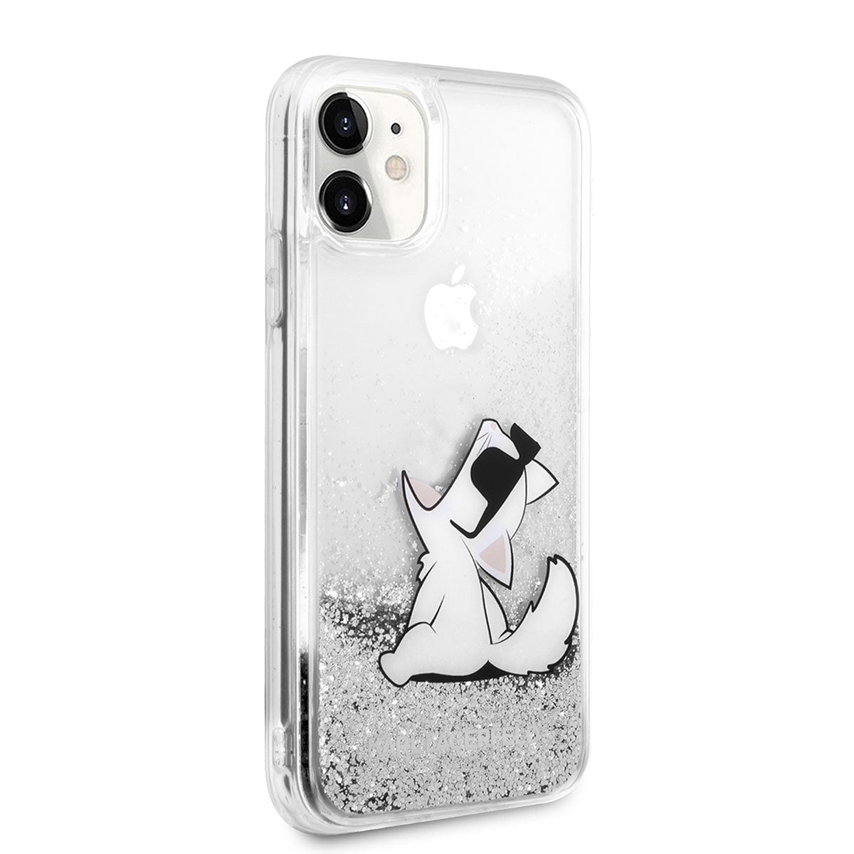 iPhone 11 Kılıf Karl Lagerfeld Sıvılı Simli Choupette Fun Dizayn Kılıf