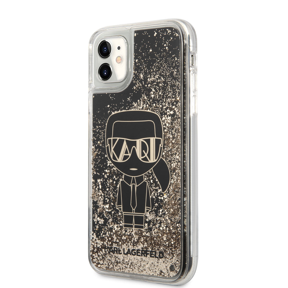 iPhone 11 Kılıf Karl Lagerfeld Sıvılı Simli Gatsby Dizayn Kılıf