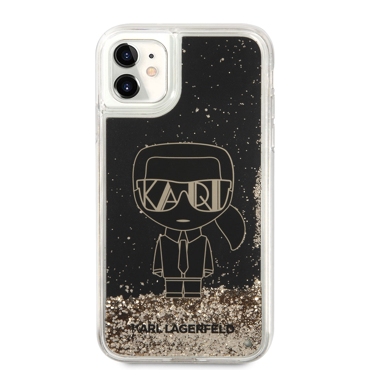 iPhone 11 Kılıf Karl Lagerfeld Sıvılı Simli Gatsby Dizayn Kılıf