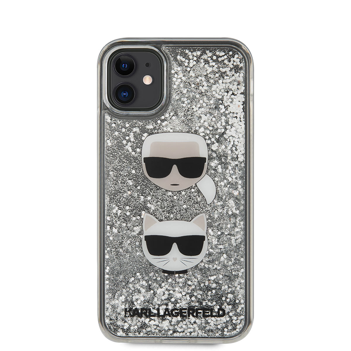 iPhone 11 Kılıf Karl Lagerfeld Sıvılı Simli K&C Dizayn Kılıf