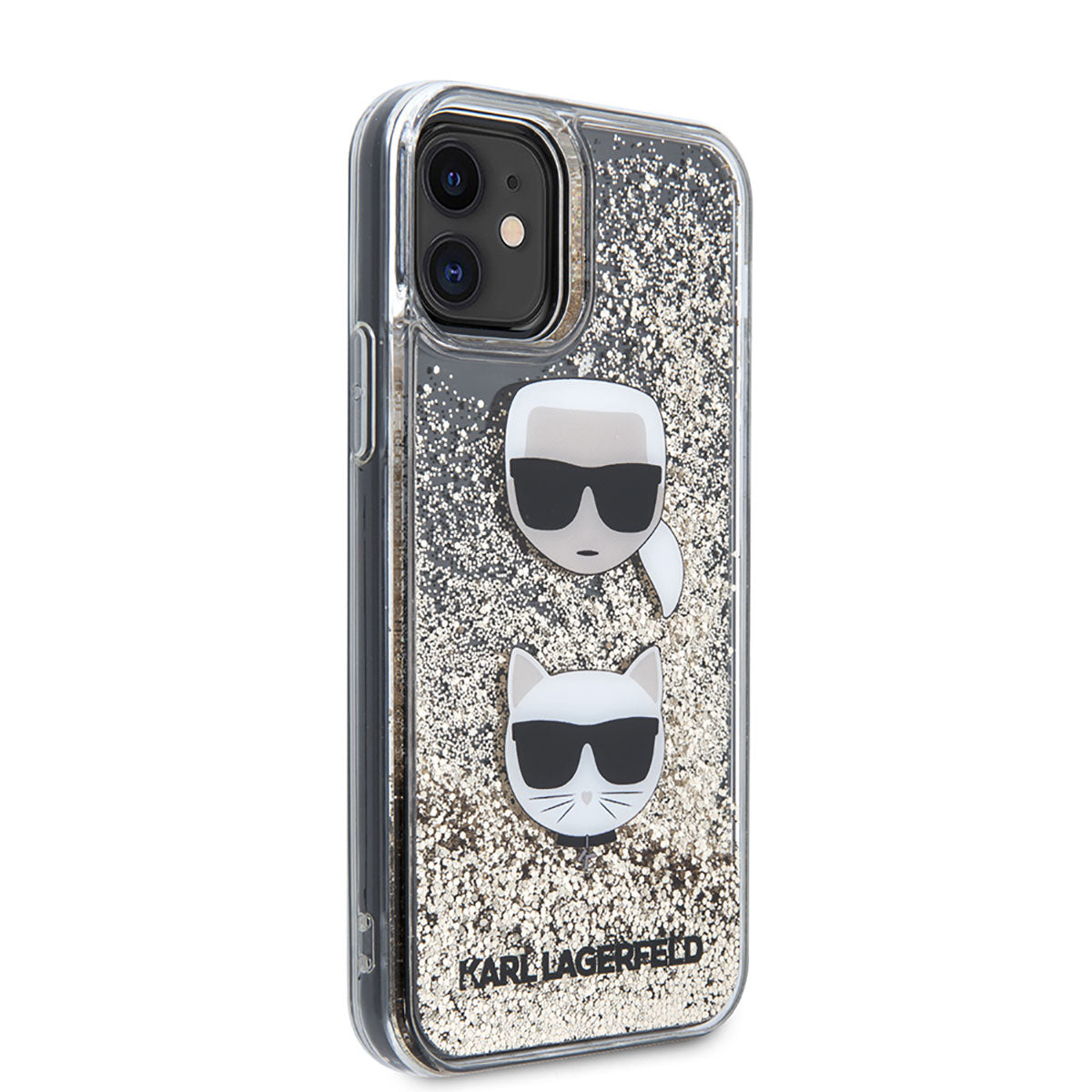 iPhone 11 Kılıf Karl Lagerfeld Sıvılı Simli K&C Head Dizayn Kılıf