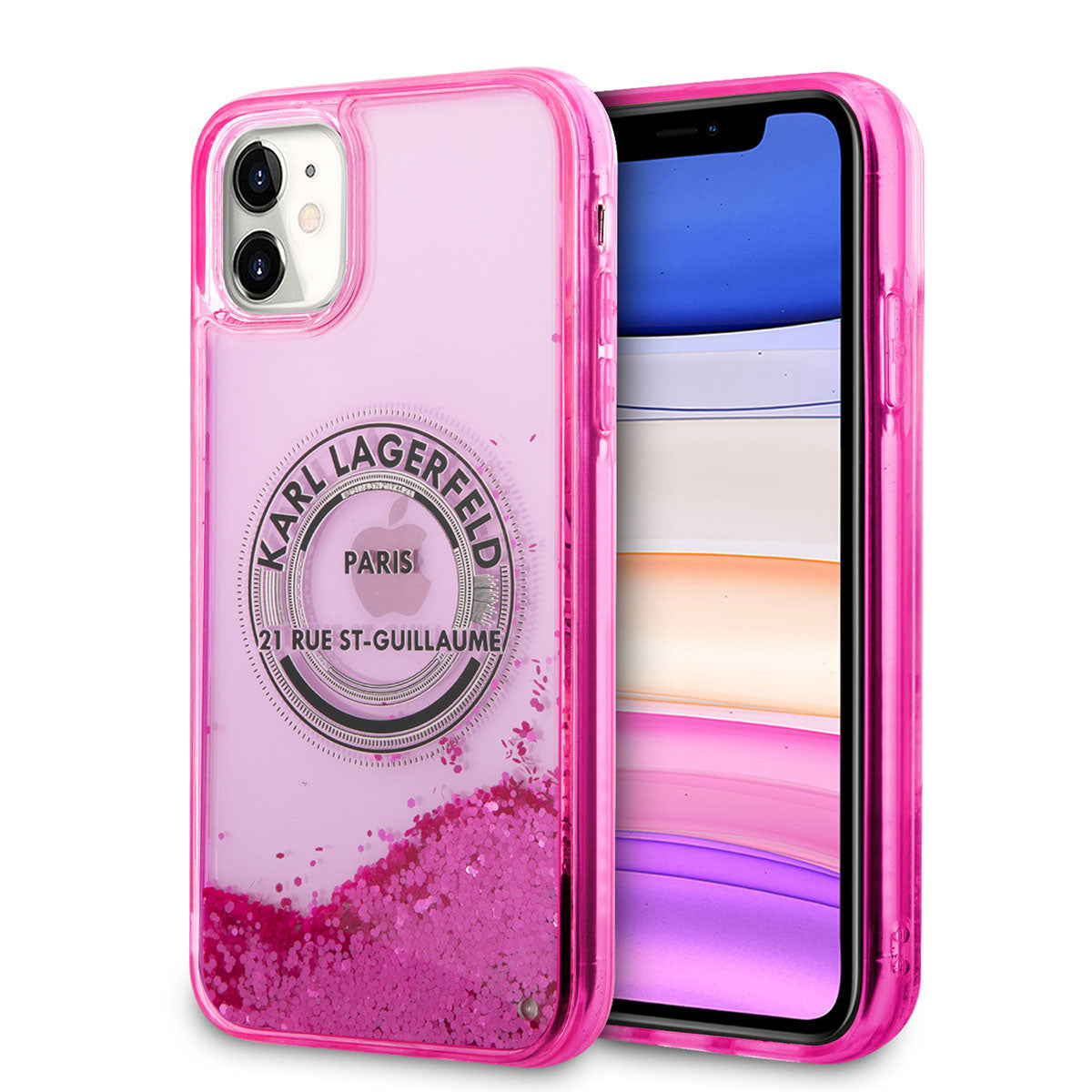 iPhone 11 Kılıf Karl Lagerfeld Sıvılı Simli RSG Dizayn Kılıf